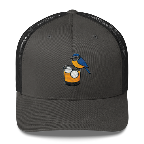 Birdie Juice Golf Hat – Trucker Cap for Golfers (Silver/Charcoal/Green)