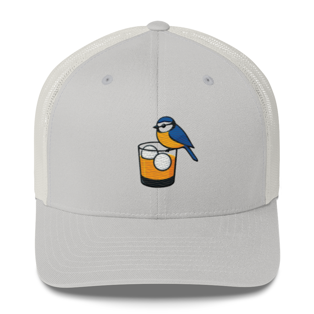 Birdie Juice Golf Hat – Trucker Cap for Golfers (Silver/Charcoal/Green)